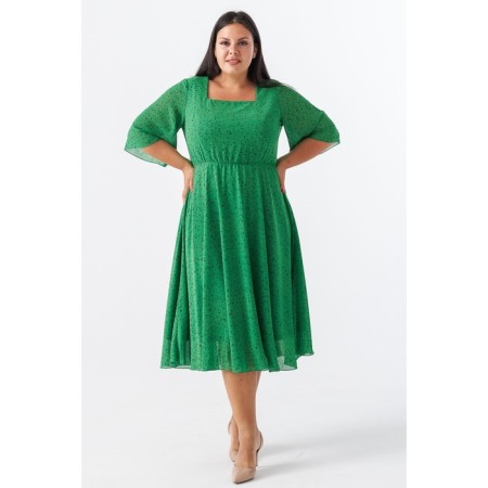Female dress, size 54, green color-2