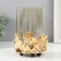 Climber metal, glass per 1 candle "Ginkgo leaves" d = 10 cm gold 18 cm