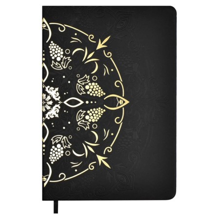 Diary of Leduced A5, 124 Escalada sheets, solid binding, artificial leather "SOFT-Tach", stamping foil of congrekes, white offset 70 g/m2, 120 g/m2