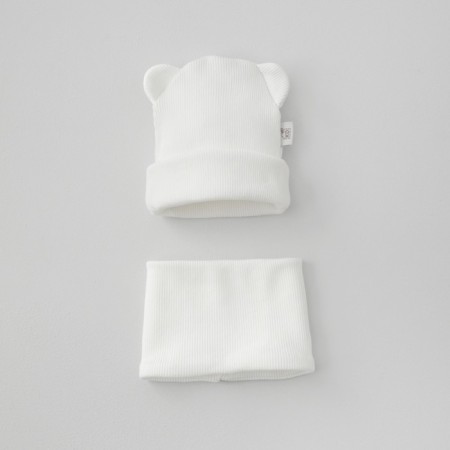 Kinderlitto Piccolino Kinderlitto kit, 2 items: hat, snood, age 6-12 months, color sugar-1