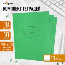 A set of notebooks of 10 pieces, 18 sheets in the Green Cover PDA line, offset block, 60 g/m2, whiteness 92%