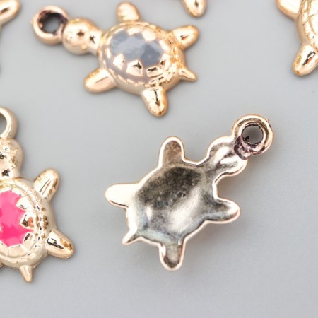 Decor for creativity Plastic for metal "Turtle Bright shell" Mix set 10 pcs 2.5x1.4 cm 78124-1