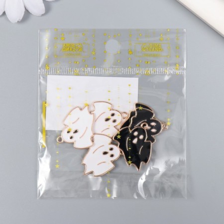 Decor for creativity metal, enamel "Ghost", 2.6 × 2.3 cm, mix-3