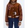 Brown brown leather bomber, size 46