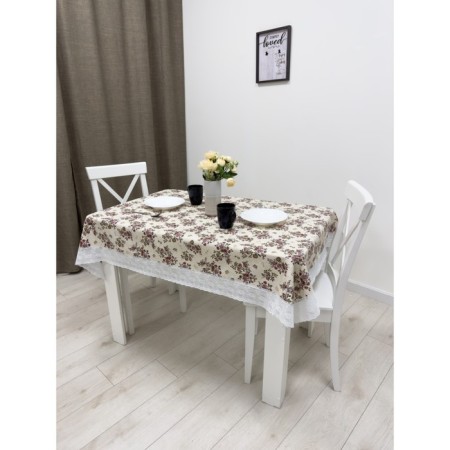 MEIWA tablecloth, rectangular, 122 x 152 cm, brown color