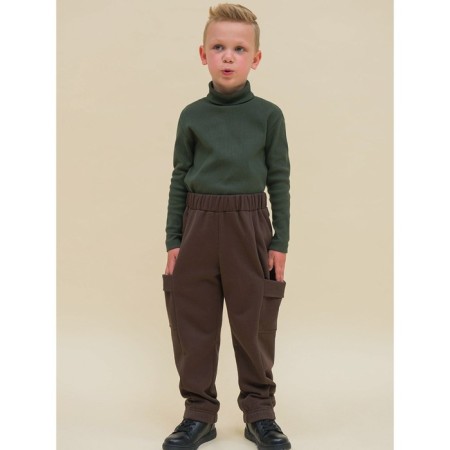 Pants for boys, height 146 cm, chocolate color-10