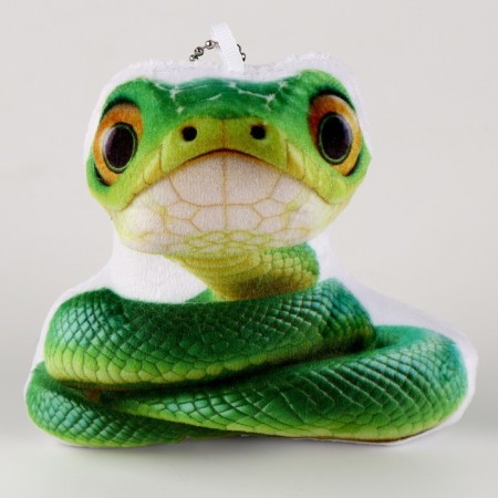 Soft toy on the suspension "snake", 11 cm, green color-1