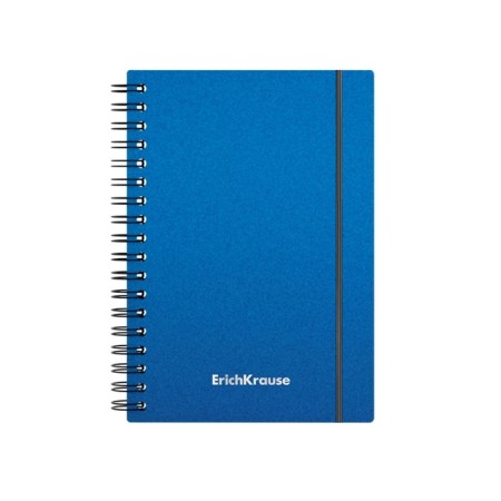 Notebook A6 (120 x 146 mm), 80 sheets in a cage on the crest Erichkrause "Ice Metallic", plastic cover, elastic band, offset unit, white 100%, mix-1
