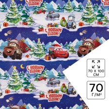 New Year. Packaging paper, 70x100 cm, wheelbarrows