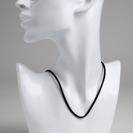 Artificial suede lace, 43 cm + extension cord, black color-2