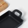 Cast iron pan “rectangle”, 25 × 12 cm, with handles, on a wooden stand