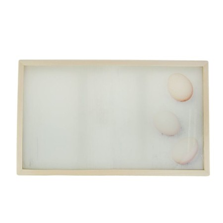 Breakfast table "Egg" glass surface 50x30cm-1