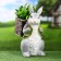 Figure Kashpo "Hare with a basket" Gray, 19x14x32cm