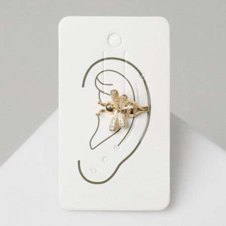 Earring "Kaff" Bee, white color in gold-2
