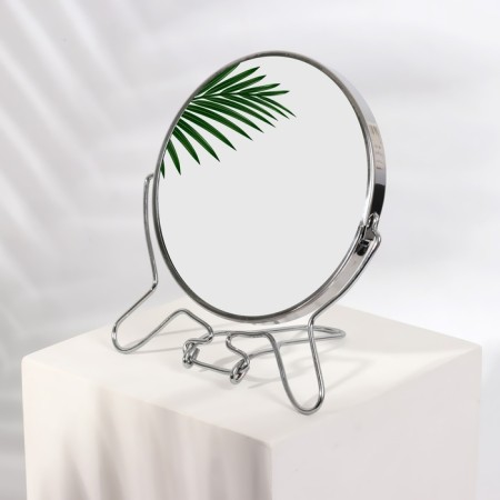 Desktop mirror - suspended, bilateral, with an increase, d mirror surface 11.5 cm, silver color-1