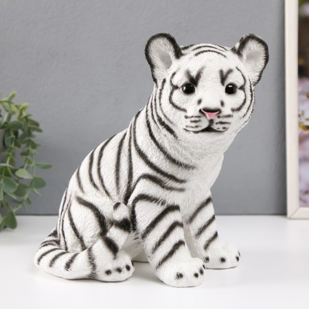 The piggy bank "Tiger white" height is 23.5 cm, width 16 cm, length 23 cm.-1