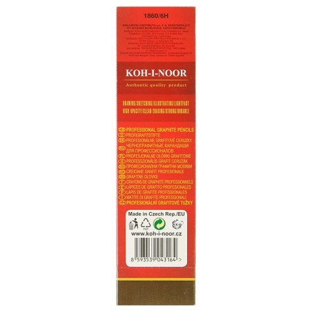 Chernographic pencil Koh-I-Noor 1860 6h Gold Star, professional-2