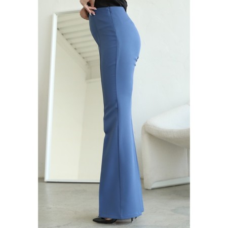 Female trousers, size 44, blue color-4