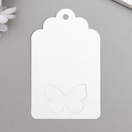 Cardboard Cardboard "Tenderness with a butterfly" white 8x5 cm