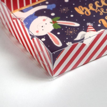 Box for confectionery products with PVC Lid "Beasts", 10.5 x 21 x 3 cm, New Year-2