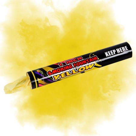 Yellow color smoke, 0.8 inch, optical intensity, 60 seconds