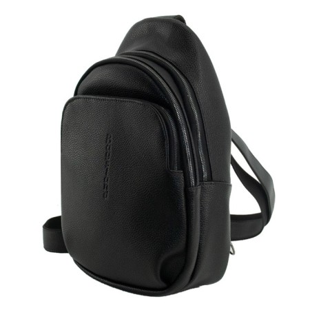 Male bag, genuine leather, black 25x9x35 cm