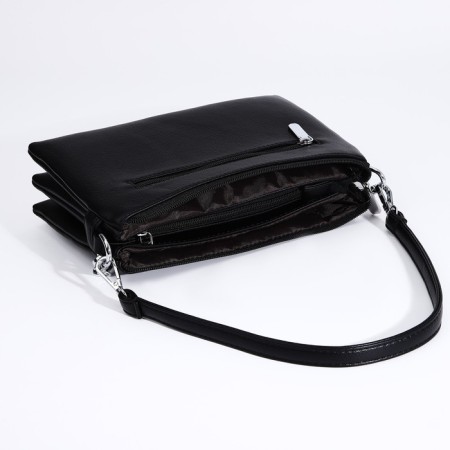 Bag Cross-Bodi with a zipper, black color-6