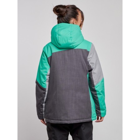 Ski jacket female winter, size 54, green color-3