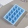 Form for ice “Cube”, silicone, 11.7 × 18.7 × 3.4 cm, 15 cells (3.4 × 3.4 cm), blue color