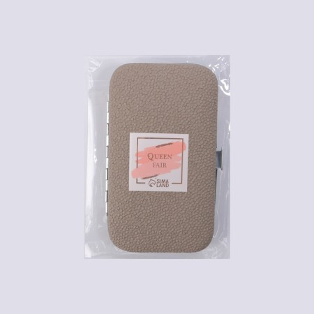 Manicure set "Stone", textured, 6 items, in case, cream color-6