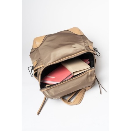 Women's backpack, textiles, ludor beige, 38x14x34 cm-4