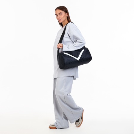 Sports bag with lightning, long belt, black color-4