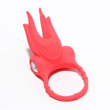The erection ring of the oka-hoods, with vibration and clitoral stimulation, silicone, d = 3 cm, red 76189