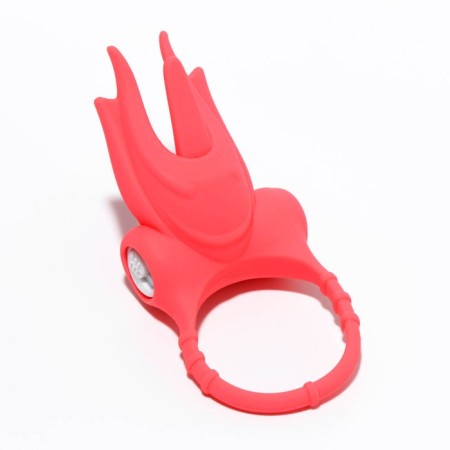 The erection ring of the oka-hoods, with vibration and clitoral stimulation, silicone, d = 3 cm, red 76189