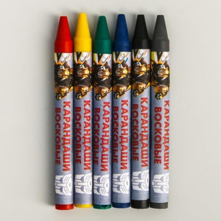 Wax pencils, set of 6 colors, height 8 cm, diameter 0.8 cm, transformers-2