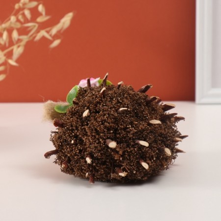 Decor "Hedgehog with flowers" 15x10x9 cm-1