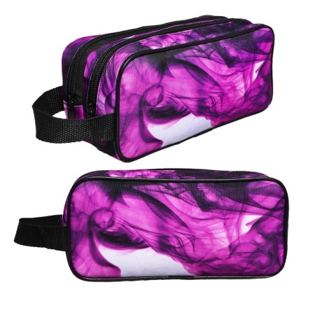 School Penal on the zipper Calligrata, 2 departments, purple-black