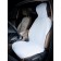 Artificial fur cape, white with a short pile, in the front seat
