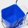 The harvester is simultaneous with vertical and grid, blue bucket 25 liters, chrome frame
