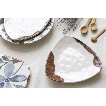 Ceramic plate "FUHEN", 18 x 18 cm, white color-7