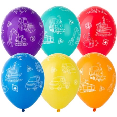 Shar Latex 14 “Types of transport”, pastel, 5-sided, set 25 pcs.
