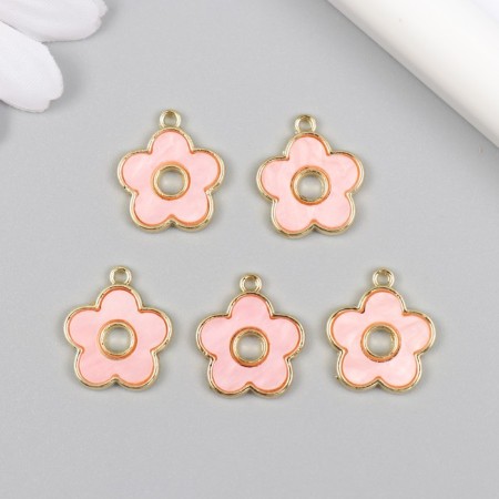 Decor for creativity metal, acrylic "pink flower" gold 0.2x1.6x1.7 cm-2