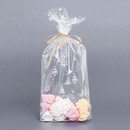 Package Packing BOPP, with a bottom fold, "Christmas trees" 20*35 cm-1