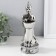 Ceramics candlestick for 1 candle "Buddha" d = 4 cm silver 8x11x22.5 cm