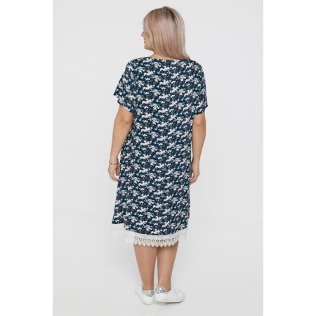 Women's dress, size 64, dark blue color-3