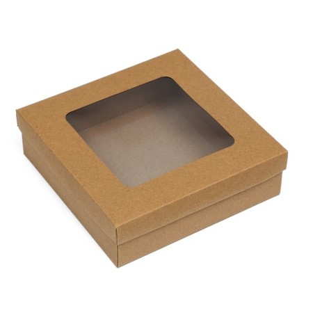 The box is folding, the lid is, with a window, craft, 20 x 20 x 6 cm-1