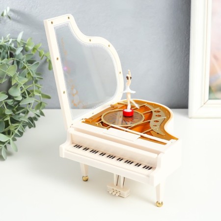 Musical MODE MUSE CHANTER "White Piano" 16x15x9 cm-3
