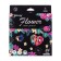 Pencils 24 colors in a cardboard box, hexagonal, wooden, flowers on a black mix