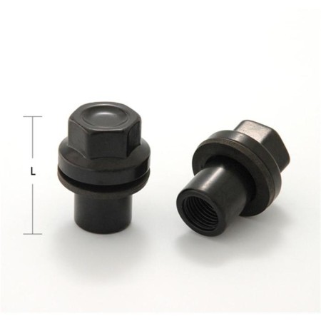 Nut m14x1.5, l = 41, key 22, presshayba, closed, black, 5 pcs
