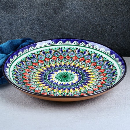 Largan Rishtan ceramics "Patterns", 32 cm, blue-3